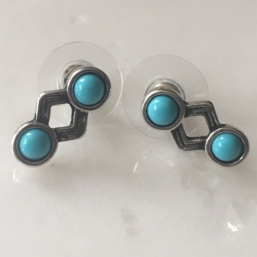 Turquoise + Silver Earrings